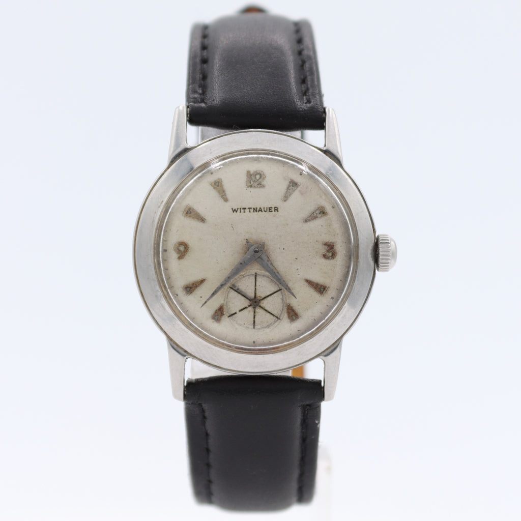 Vintage 31.5mm Wittnauer 17 Jewel Men's Mechanical Wristwatch 10SB Swiss Steel