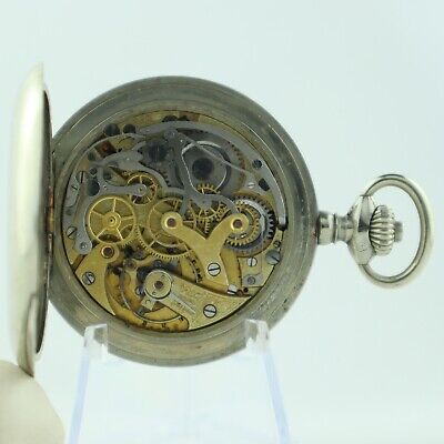 Antique Military Pilots 17 Jewel Manual Chronograph Pocket Watch Minerva 9CH