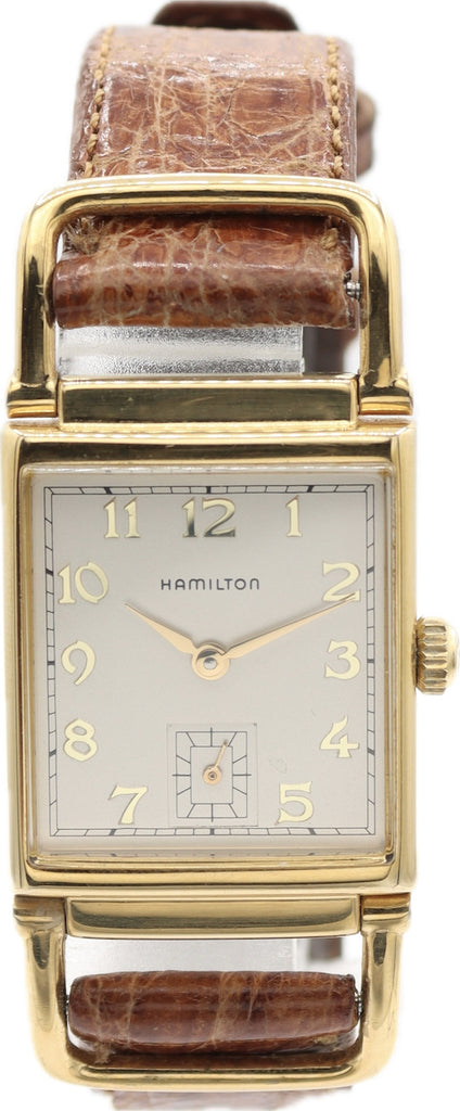 Vintage 22mm Hamilton 6174A Wilshire Re-Issue Men's Quartz Wristwatch Gold Tone