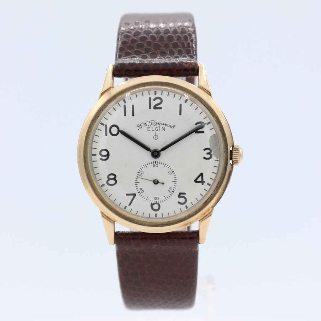 Vintage Elgin 2286YFS B.W.Raymond Men's Mechanical Wristwatch 730A 10k GF W/Box
