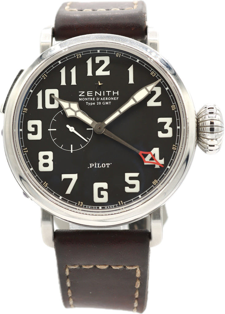 48mm Zenith 03.2430.693 Pilot Type 20 GMT Men's Automatic Wristwatch Elite 680