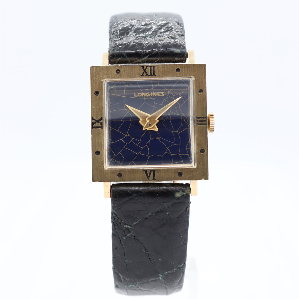 Vintage Longines R6038 Gold Vein Spider Dial Men's Wristwatch 428 14k Gold Rare