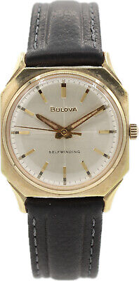 Vintage 30mm 1966 Bulova 2724 Crosshair Men's Automatic Wristwatch 11ALAC 10kRGP