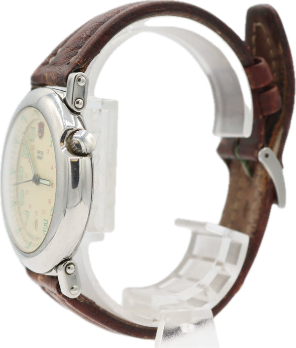 Vintage 37mm Swiss Army Delta Watch Men's Quartz Wristwatch Swiss Steel