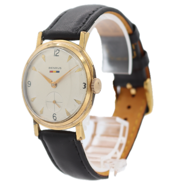 Vintage Benrus DN21 Men's Mechanical Wristwatch ETA 1280 Swiss Gold Tone Cream