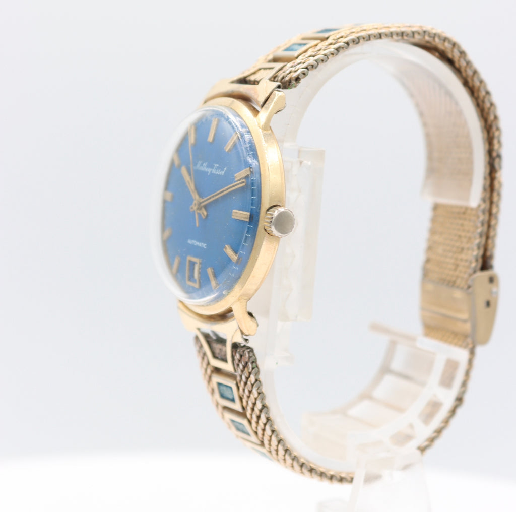 Vintage 33mm Mathey-Tissot Blue Dial Men's Automatic Wristwatch