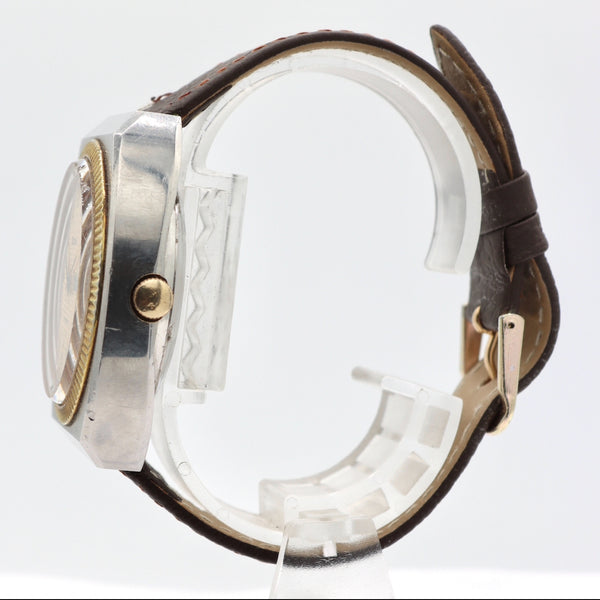 Vintage Bulova Honeycomb Dial Men's Automatic Wristwatch 11BSACB Steel Two Tone