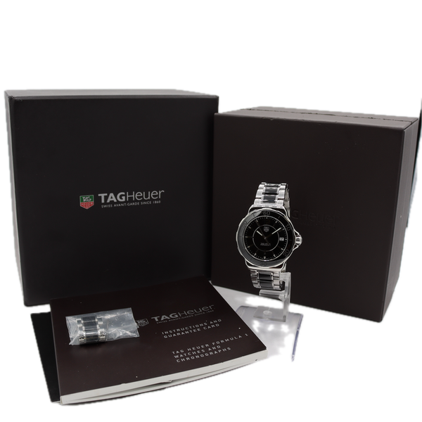 37mm Tag Heuer Formula 1 Ladies Quartz Wristwatch Steel & Ceramic With Box