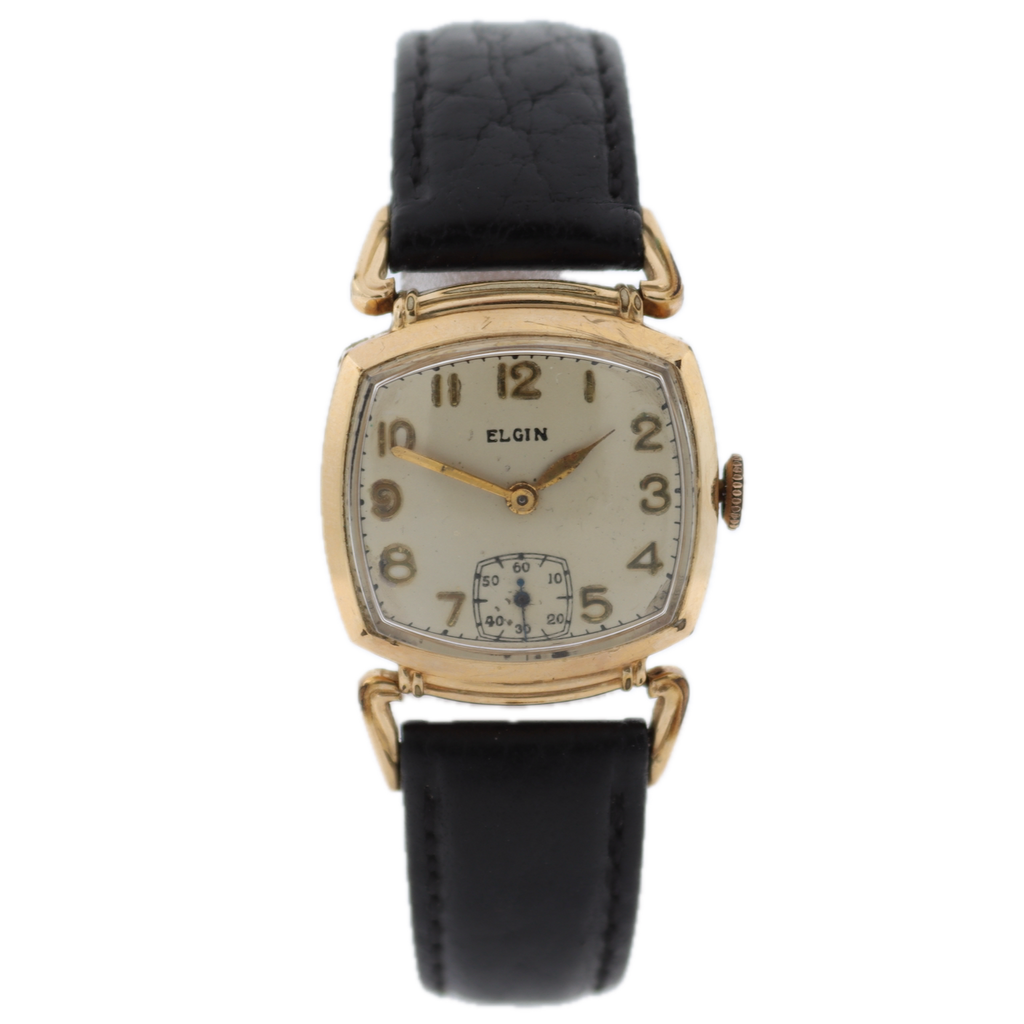Vintage 1941 Elgin 6612A Flex Lugs Men's Mechanical Wristwatch 554 USA 10k GF