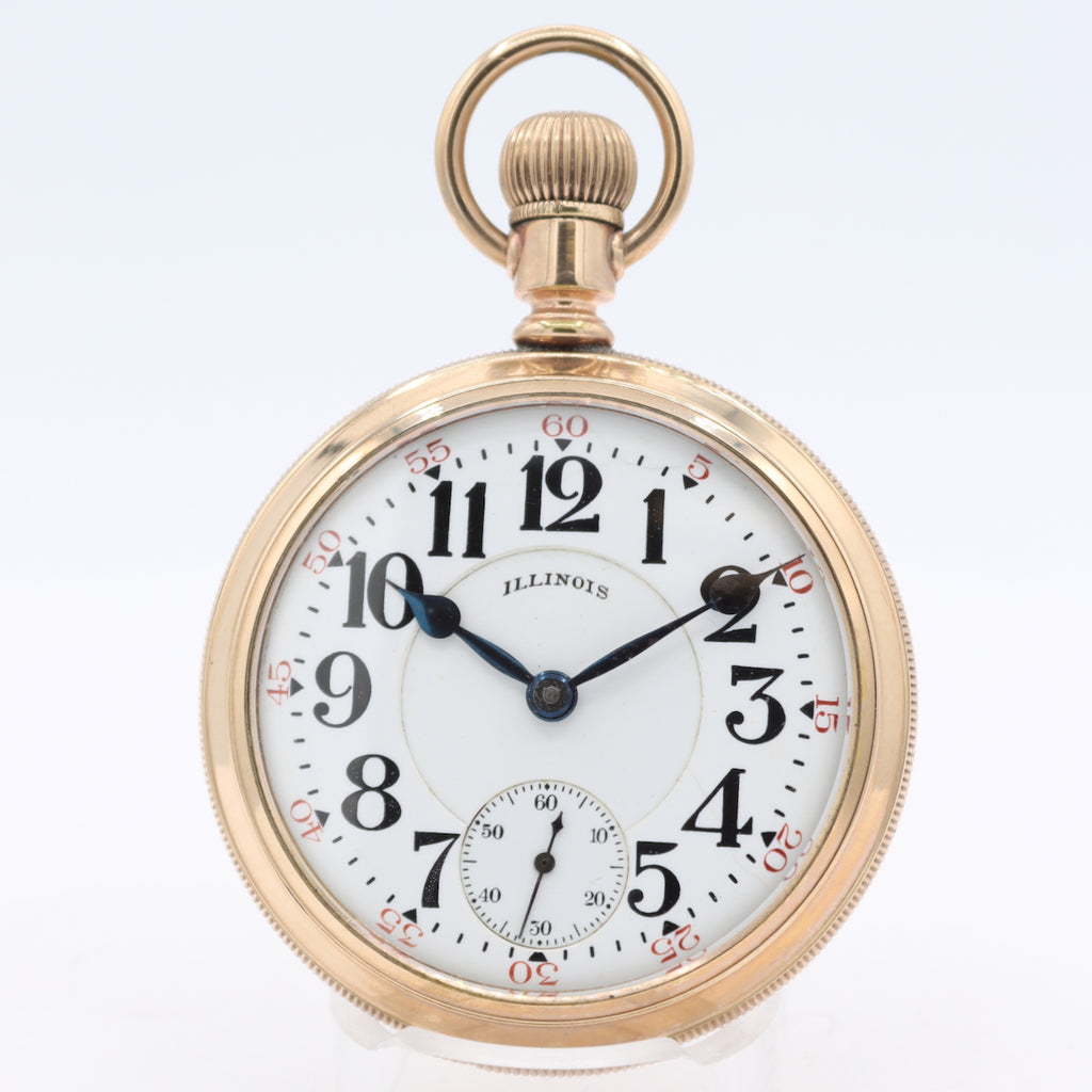 Antique 18s 1918 Illinois 21j Railroad Pocket Watch Bunn Special 20 Year GF