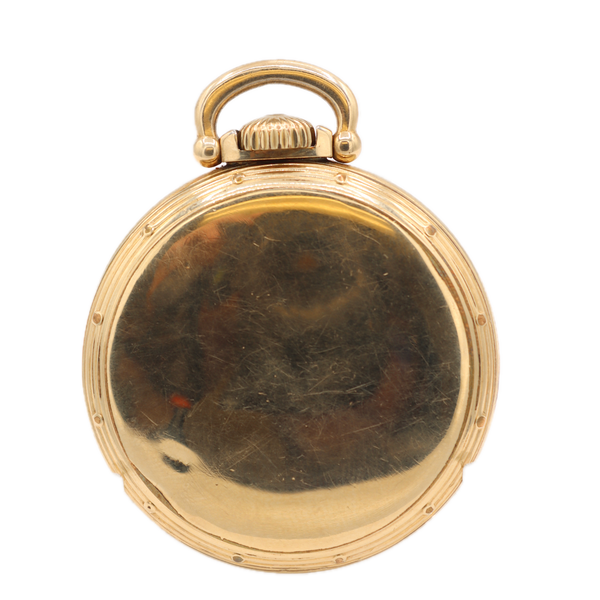 Antique 16S Hamilton Mechanical Open Face Pocket Watch 992B 10k Gold Filled