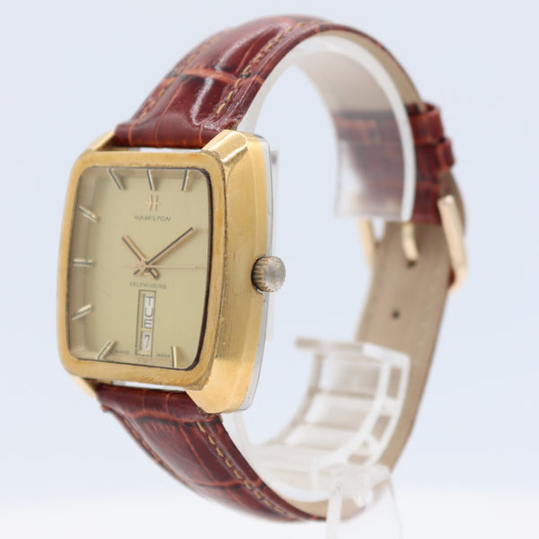 1975 Hamilton Auto Date Chadwick Men's Automatic Wristwatch 826 Swiss Gold Tone