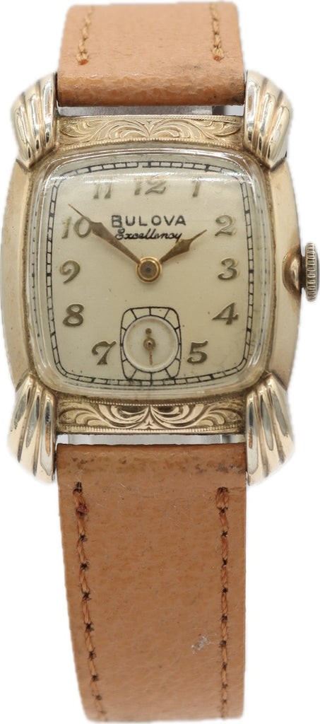 Vintage 26mm 1949 Bulova Excellency QQ Men's Mechanical Wristwatch 10 BM 10k GF