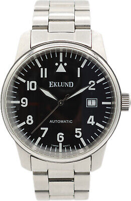 40mm Eklund Pilot Style Watch Men's Automatic Wristwatch ETA2824 Steel