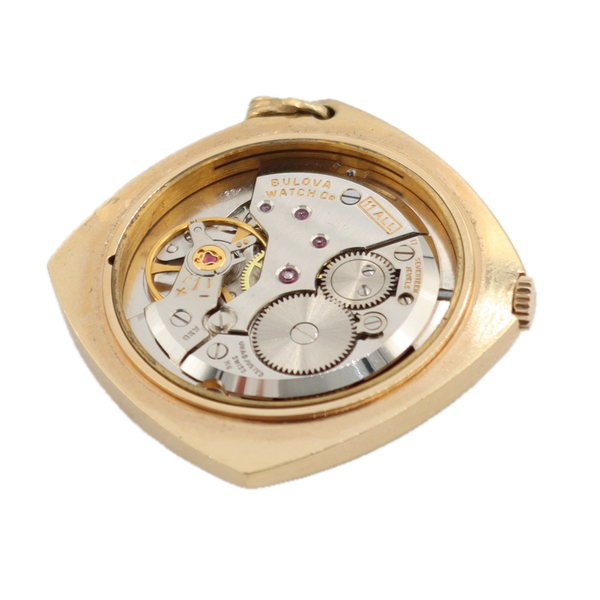 Vintage 0s Bulova Linen Bezel 17 J Mechanical Pendant Watch 11 ALL Gold Plated
