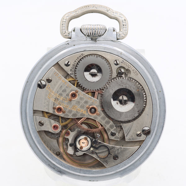 Antique 16s 1915 Waltham Art Deco Mechanical Hunter Pocket Watch Vanguard Silver