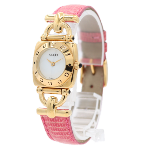 22mm Gucci 6300L Horsebit Links Ladies Quartz Wristwatch Swiss Gold Plated