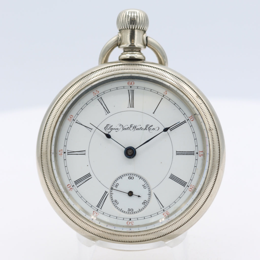 Antique 18s Elgin G.M. Wheeler 17 Jewel Mechanical Pocket Watch 44 Silver USA
