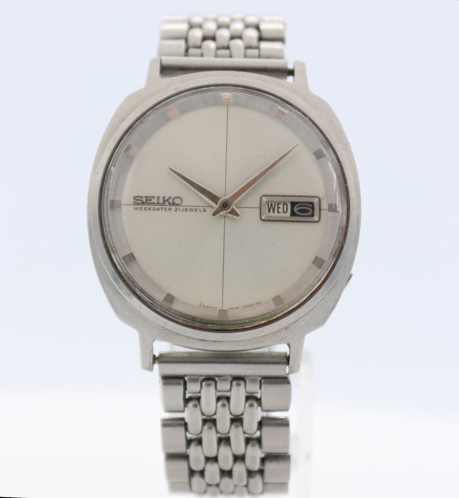 Vintage Seiko 6619-7000 Weekdater Crosshair Men's Automatic Wristwatch 6619