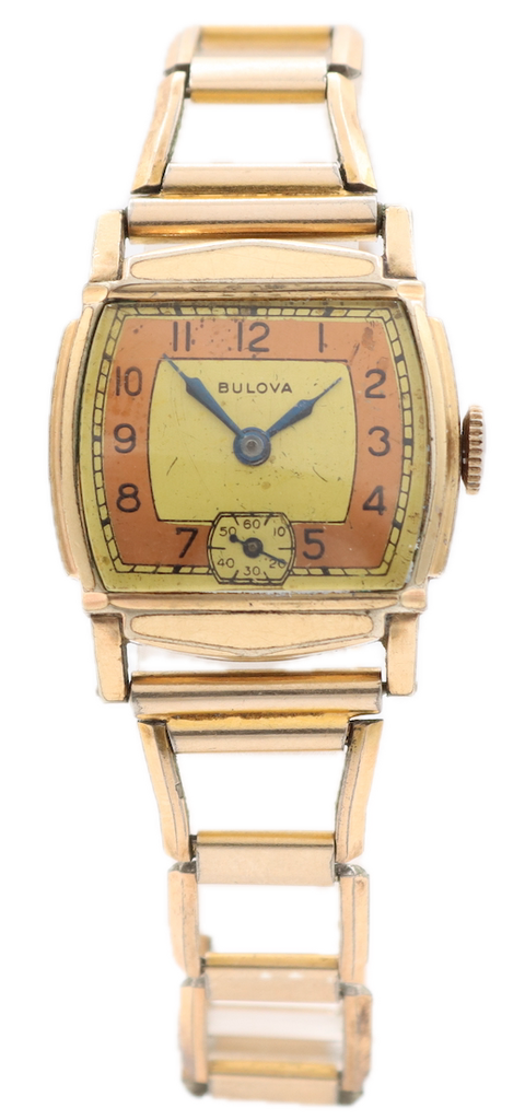 Vintage Bulova Bullseye Men's Mechanical Wristwatch 10 AN USA Gold Tone