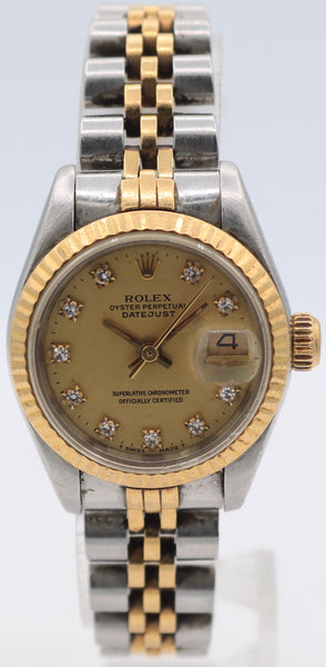 ROLEX DATEJUST 69173 2コマ Vintage 1987 Rolex 69173 Datejust Diamond Two Tone Ladies