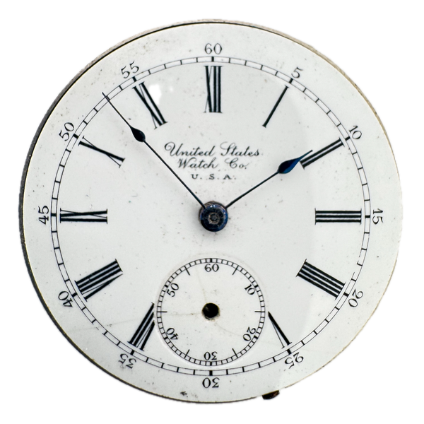 Antique 0s 1902 US Watch Co. 7j Mechanical Hunter Pocket Watch Movement 176 USA