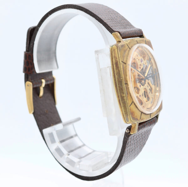 31mm Waltham Skeleton Men's Mechanical Wristwatch T44 Swiss Made Rare