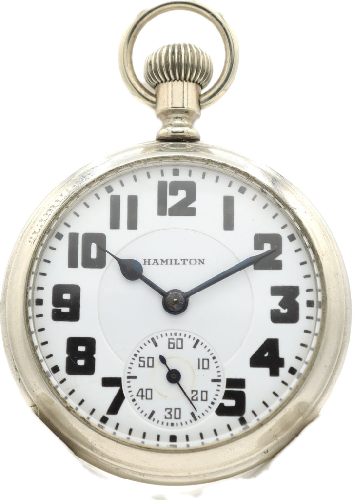 Antique 16 Size Hamilton Salesman Mechanical Railroad Pocket Watch Grade 992E