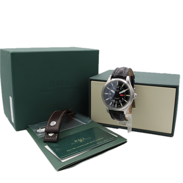 44mm Ball Engineer Master II Aviator GMT Men's Automatic Wristwatch wBox&Papers