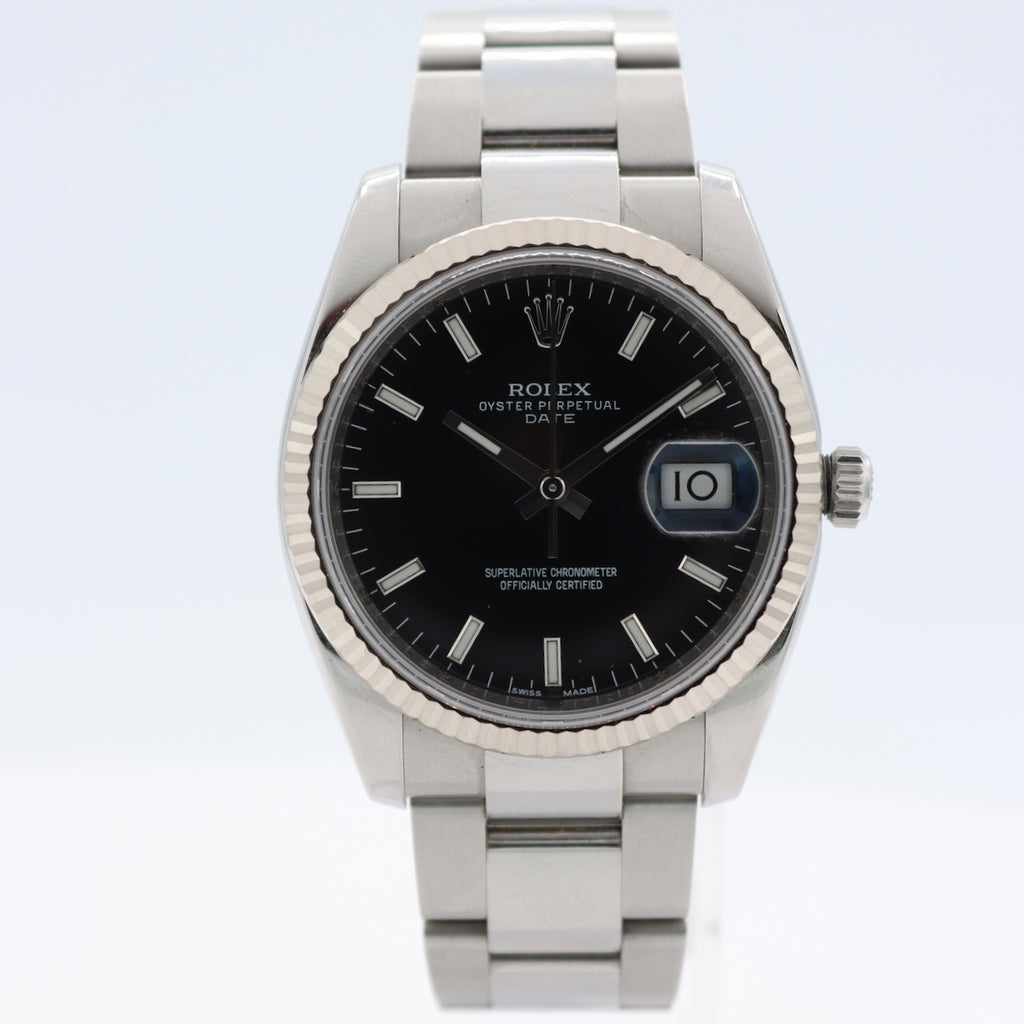 34mm 2013 Rolex 115234 Oyster Perpetual Date Men's Wristwatch 3135 Full Kit