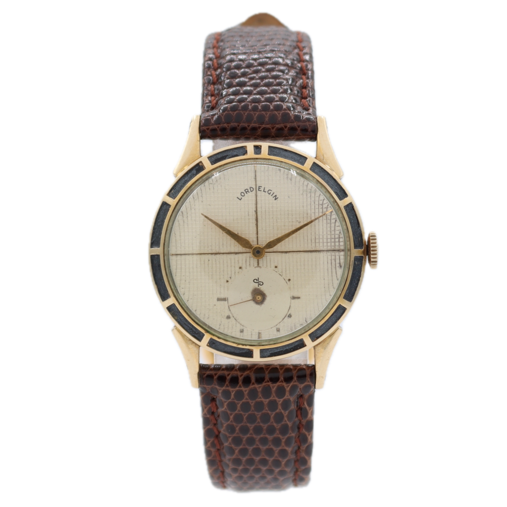 Vintage 30mm Lord Elgin 4811 Clubman Men's Mechanical Wristwatch 680 USA 14k GF