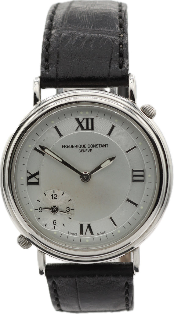 35mm Frederique Constant FC205X35/6 Dual Time Men's Quartz Wristwatch Steel