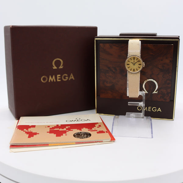 Vintage 19mm 1976 Omega Cocktail Ladies Mechanical Wristwatch 1100 Swiss 10k GF