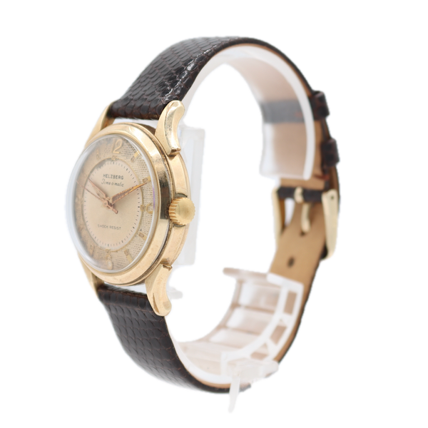 Vintage Helzberg Time-o-matic Men's Mechanical Wristwatch A.Schild 1361 10k GF