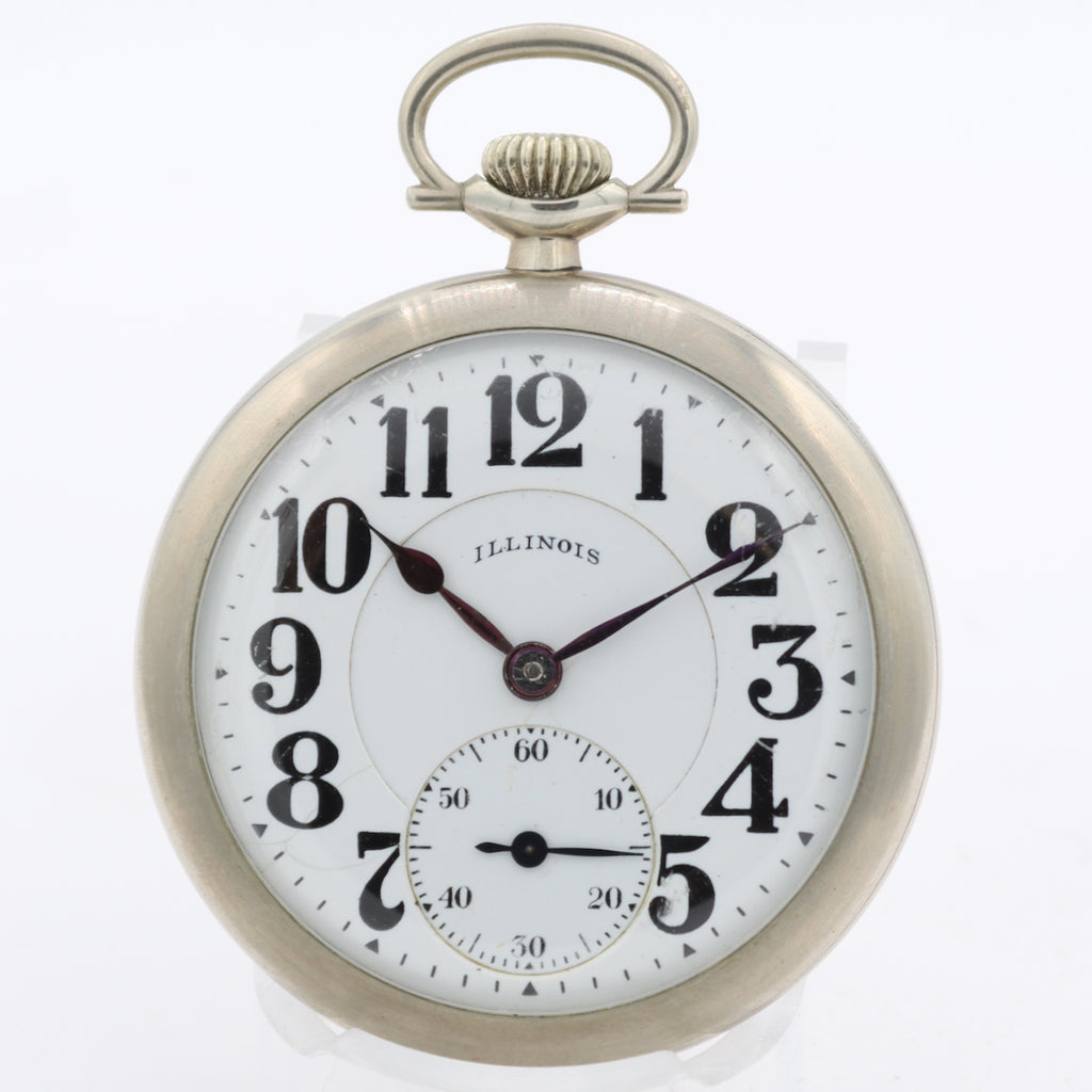 Antique 18s 1919 Illinois 21j Railroad Pocket Watch Bunn Special Nickel USA