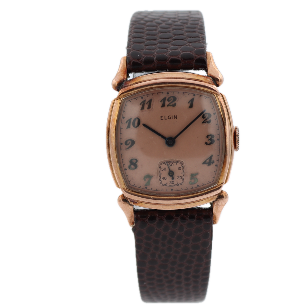 Vintage Elgin 15 Jewel Men's Mechanical Wristwatch 554 USA Rose Gold Filled