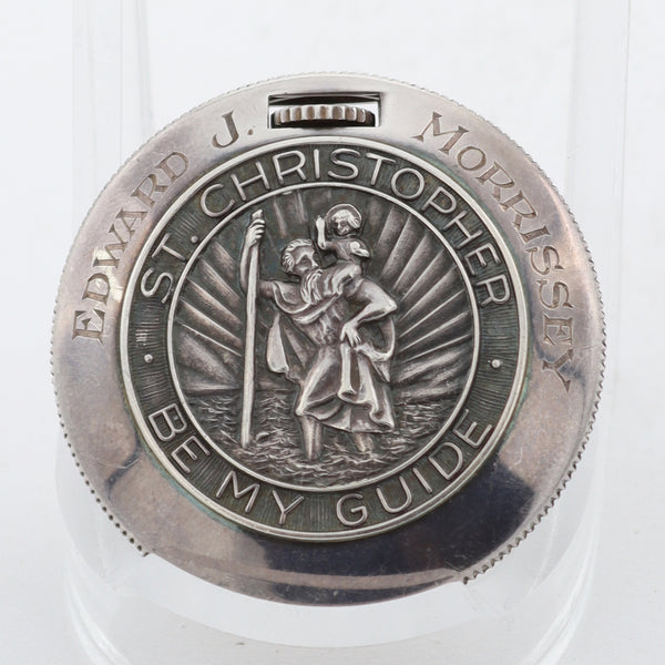 Vintage 8/0s 1951 Elgin St. Christopher Coin Case 17J Pocket Watch 642 Sterling