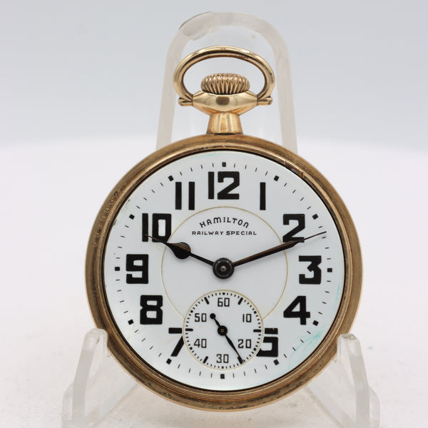 Vintage 16s 1946 Hamilton Railway Special 21 Jewel Railroad Pocket Watch 992B