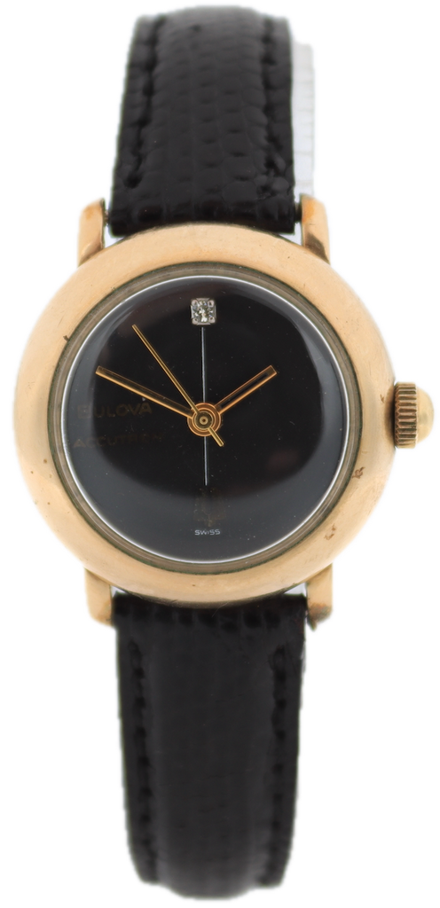 Vintage 1974 Accutron Diamond Ladies Tuning Fork Wristwatch 2301 Steel & 10k RGP