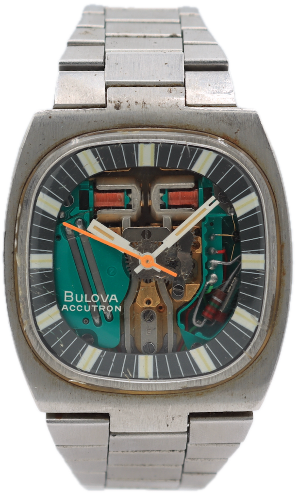 Vintage Accutron TV Spaceview "T" Men's Tuning Fork Wristwatch 214 USA Steel