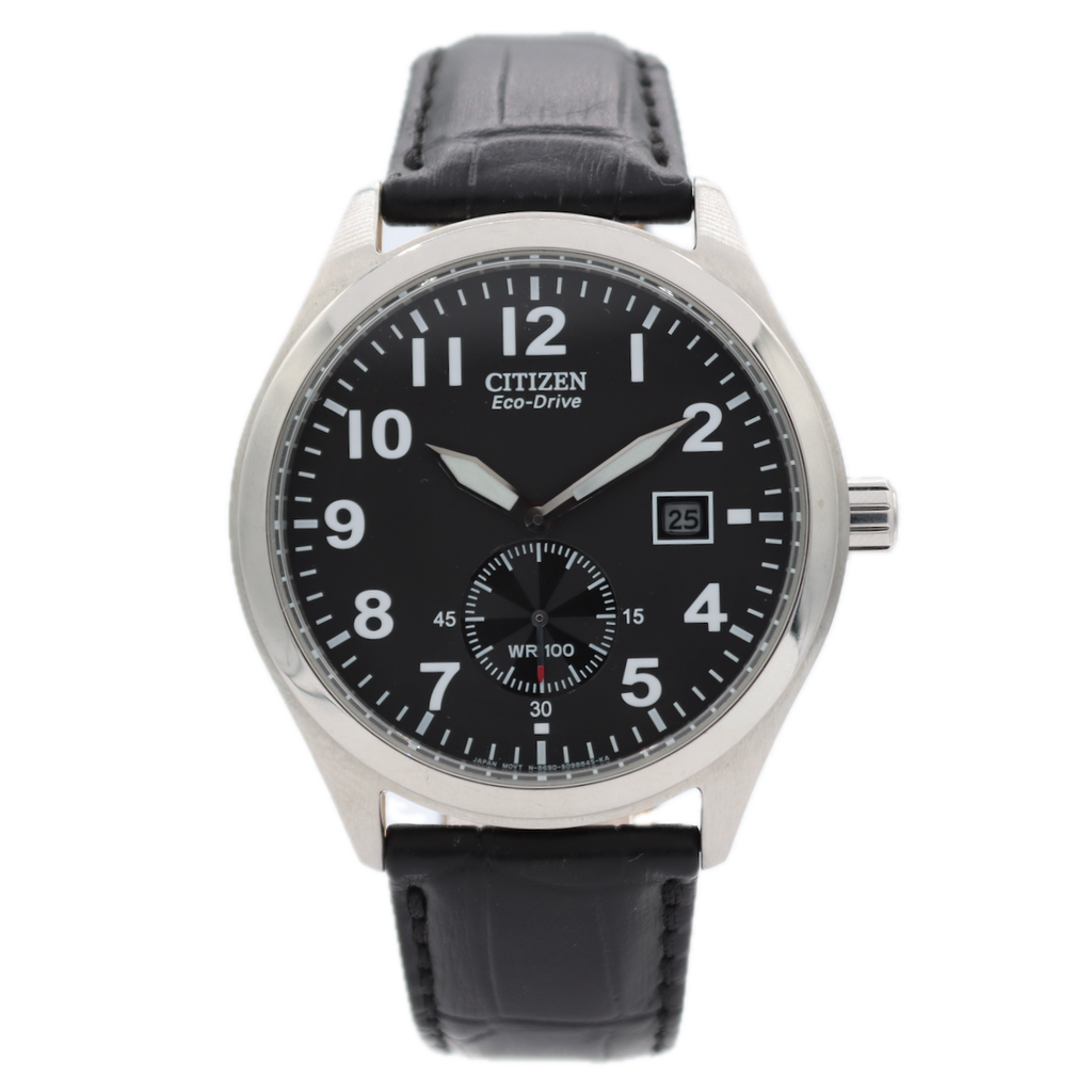 43mm Citizen B690-S066387 Eco-Drive Date Men's Quartz Wristwatch Japan Steel