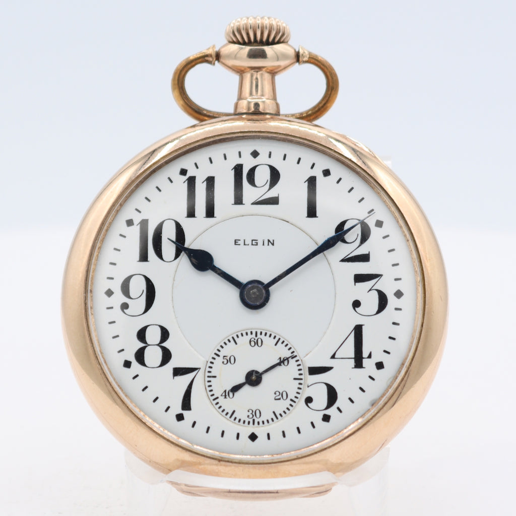 Antique 16s 1921 Elgin Father Time Mechanical Pocket Watch 454 20 Year GF USA