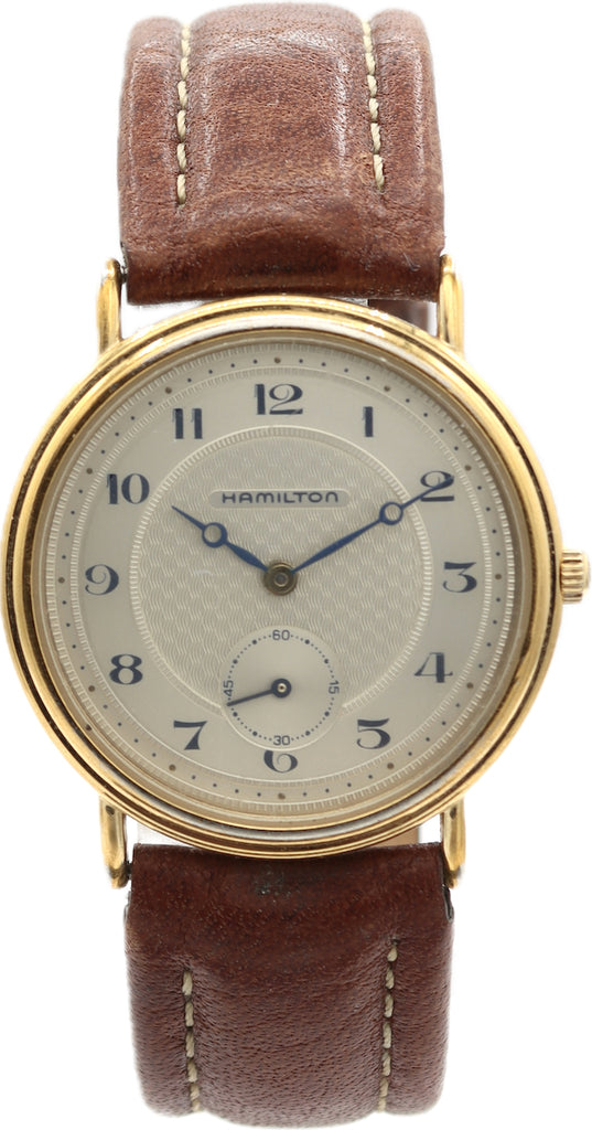 Vintage 32mm Hamilton 6210 Registered Edition Men's Quartz Wristwatch Gold Tone