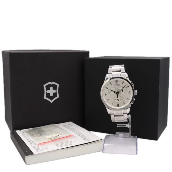42mm Victorinox 249033 Alliance Men's Quartz Chronograph Wristwatch Steel W/Box