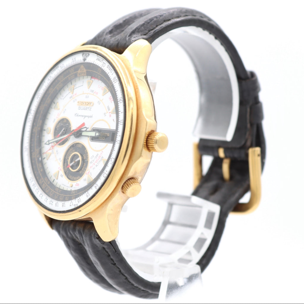 43mm Seiko 6M23-7009 Sports 150 Panda Dial Men's Quartz Wristwatch