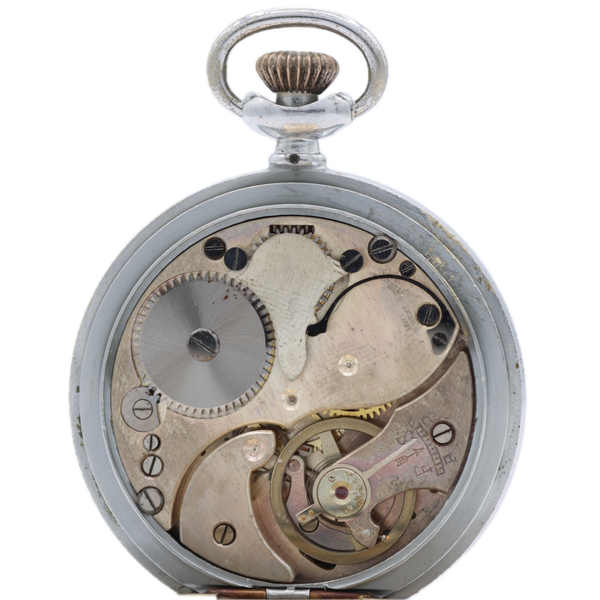 Antique 18s Delmark 7 Jewel Mechanical Stop Watch Stainless Steel Swiss Made