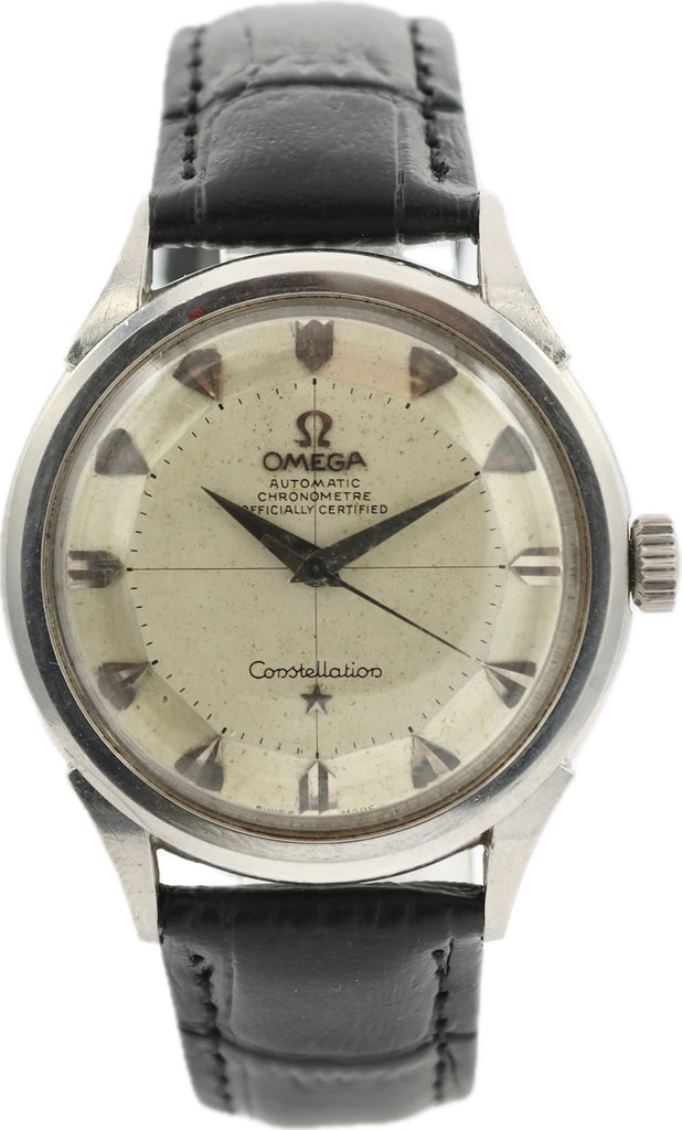 Vintage 35mm Omega Constellation Pie Pan Arrowhead Men's Automatic Wristwatch