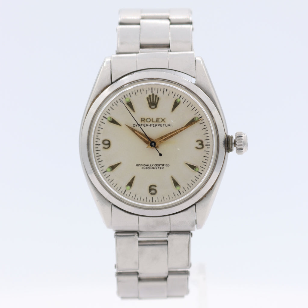 1955 Rolex 6564 Oyster Perpetual Men's Automatic Wristwatch 1030 Steel Full Set