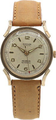 Vintage 30mm Baylor 21 Jewel Men's Bumper Automatic Wristwatch 1250 Swiss 10k GF