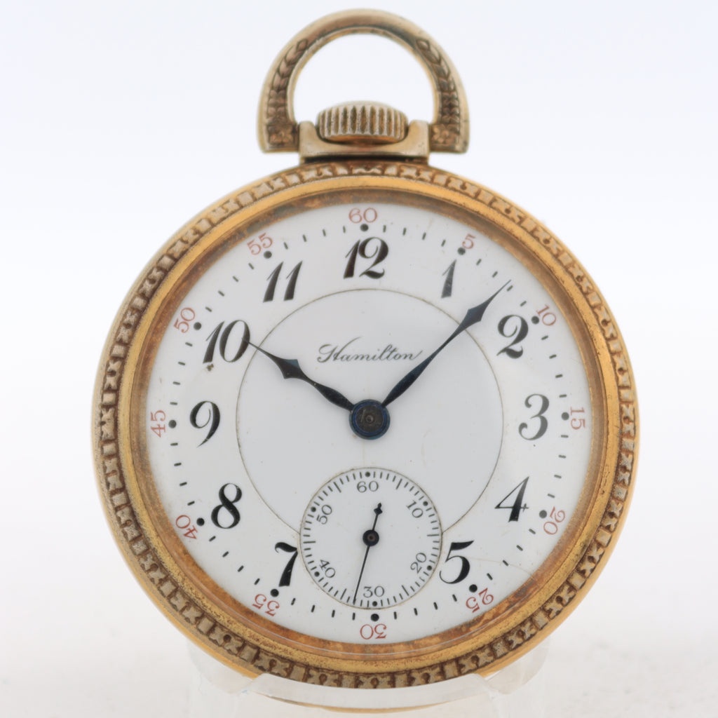 Antique 16s 1911 Hamilton 21 Jewel Railroad Pocket Watch 992 Gold Tone USA